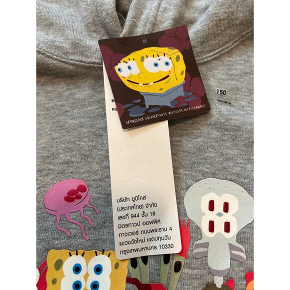 NWT Cactus Plant Flea Market CPFM Uniqlo SpongeBob SquarePants Hoodie XS 150 - Picture 3 of 8